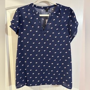 NWT Ann Taylor Factory Polka Dot V-neck top - Medium